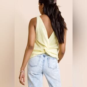 Francescas Shirt Womens Size Small Knit Tank Top NEW Casual Yellow Festival